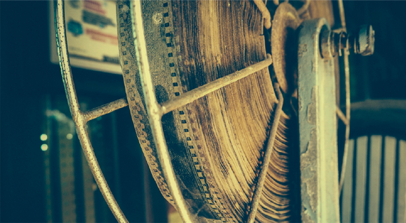 Photo of reel of vintage film