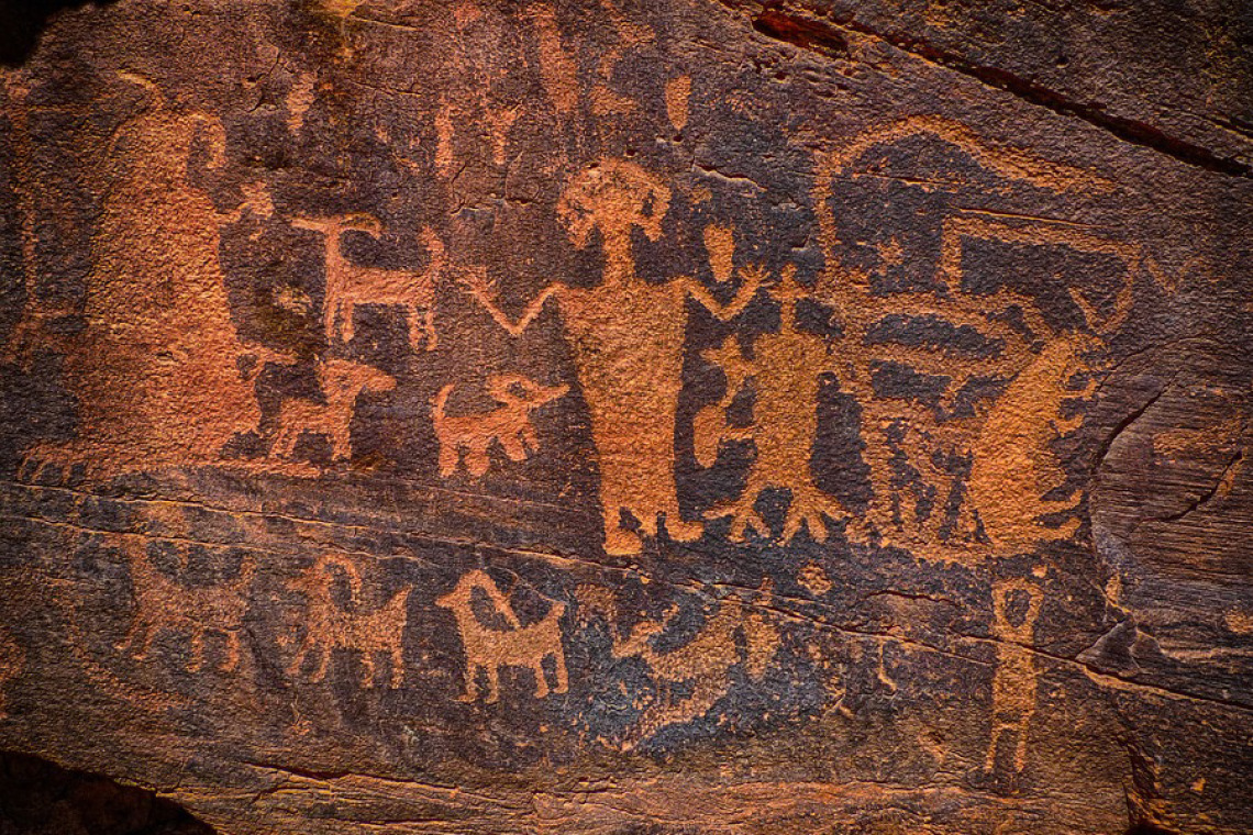 Photo of pictographs on rock